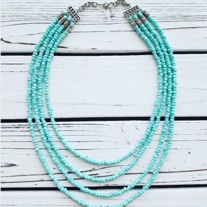 Turquoise Layering Choker Necklace.