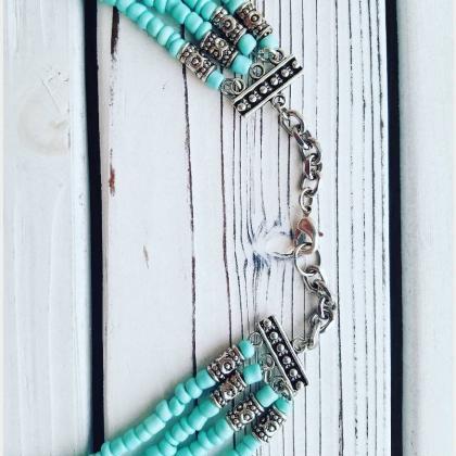 Turquoise Layering Choker Necklace.