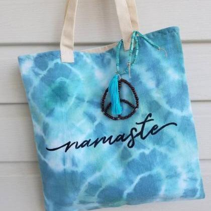 Tote Bags, Tie Dyed, Lined With Cotton, Namaste..