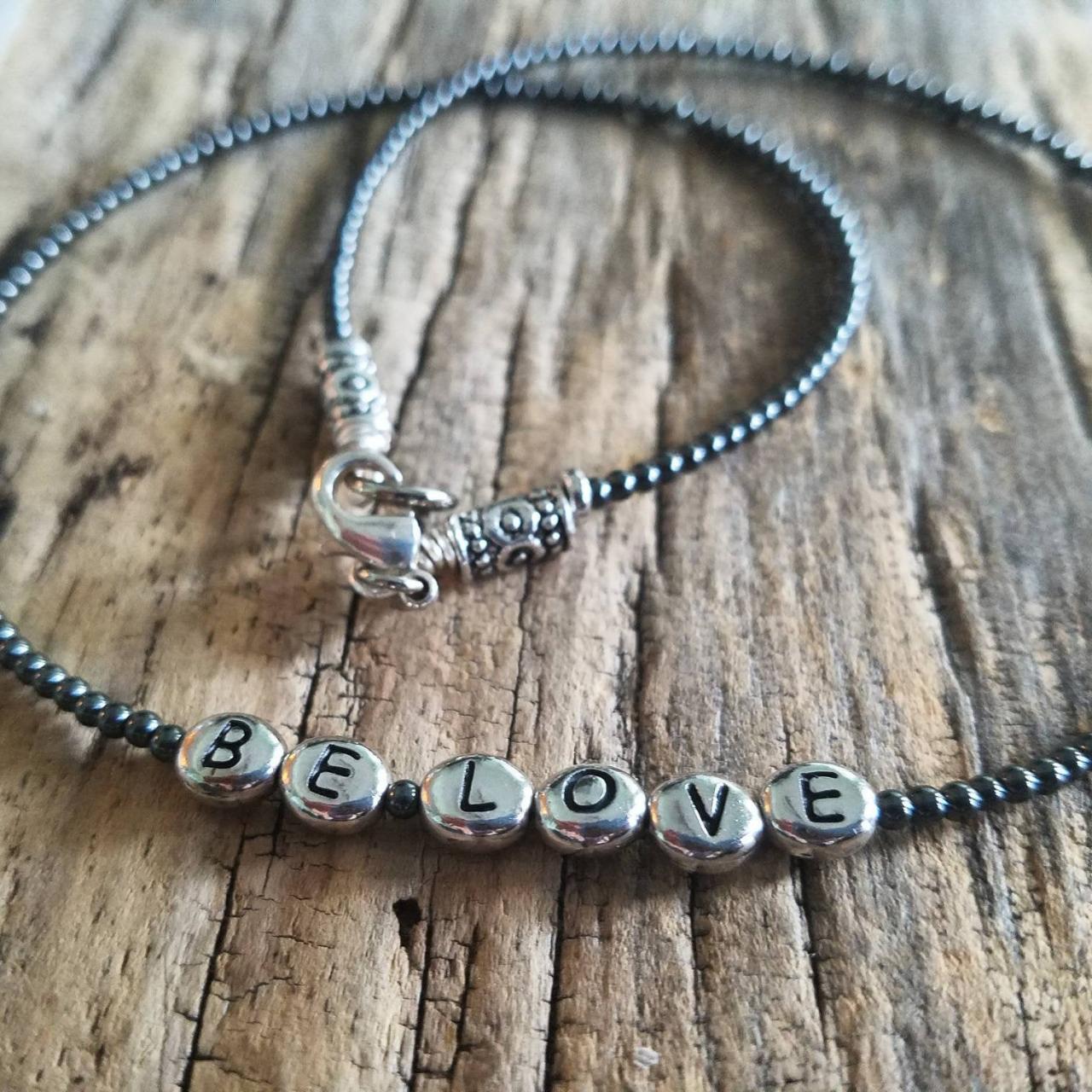 Be Love, Hematite Tiny Circle Bead Necklace.