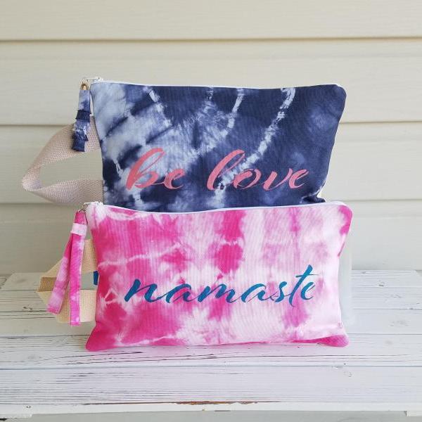 Wristlets, Tie Dyed, 2 colors, Navy Blue Tie Dye, Be Love and Hot Pink Tie Dye, Namaste,.